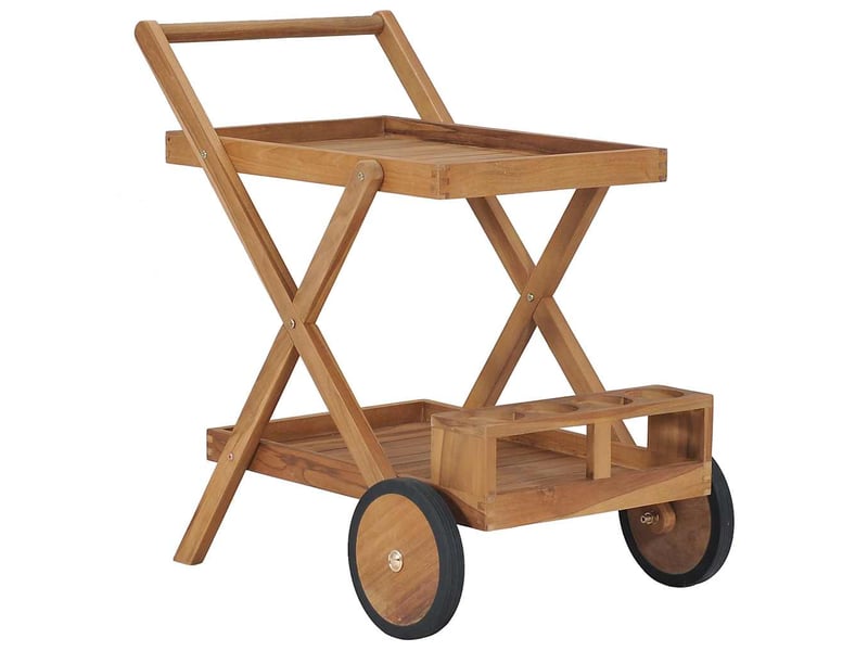 Desserte de cuisine, chariot à thé bois de teck solide - Conforama B