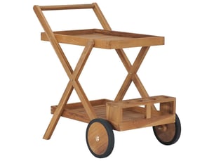 Desserte de cuisine, chariot à thé bois de teck solide