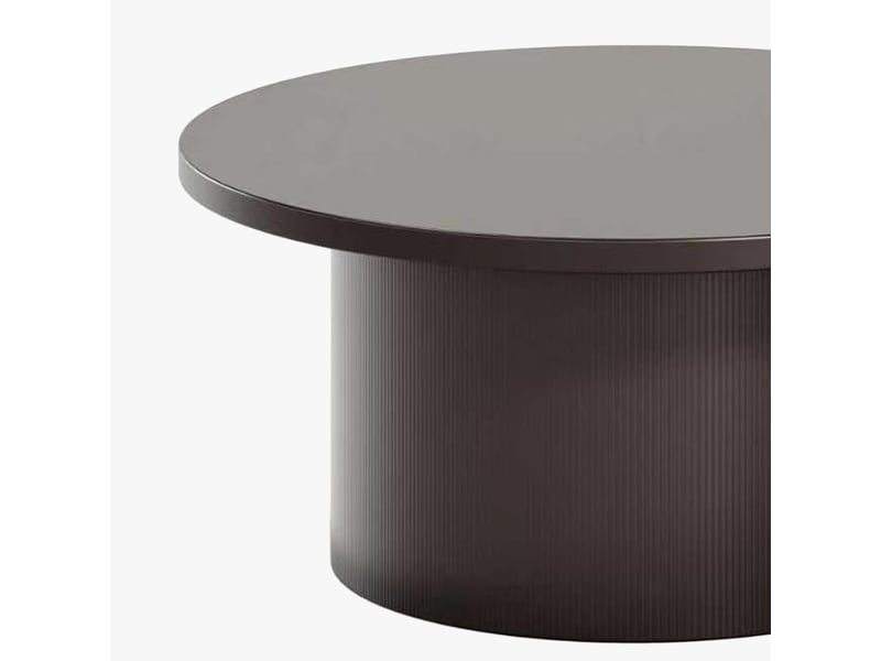  Table basse ronde plateau en marbre d'ingénierie marron  - Conforama C