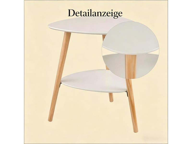  Table de chevet avec 2 étagères de rangement pour chambre en mdf et bois massif 50×40×55 cm blanc  - Conforama C