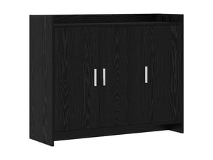Buffet - bahut - meuble de rangement chêne noir 98,5 x 33 x 80 cm bois d'ingénierie