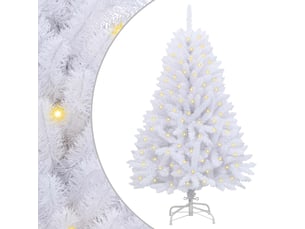 Sapin de noël, arbre de noël artificiel 150 led pvc et acier blanc shl4956