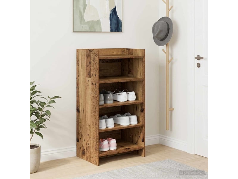 Meuble à chaussure, cabinet à chaussures avec stockage bois ancien 48x36x92 cm shl8938  - Conforama B