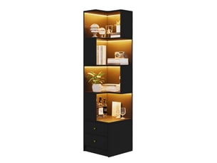 Bibliotheque coloris noir 4 étagère(s) <strong>DESVIAE</strong> <strong></strong> - 43.5 cm x 180 cm