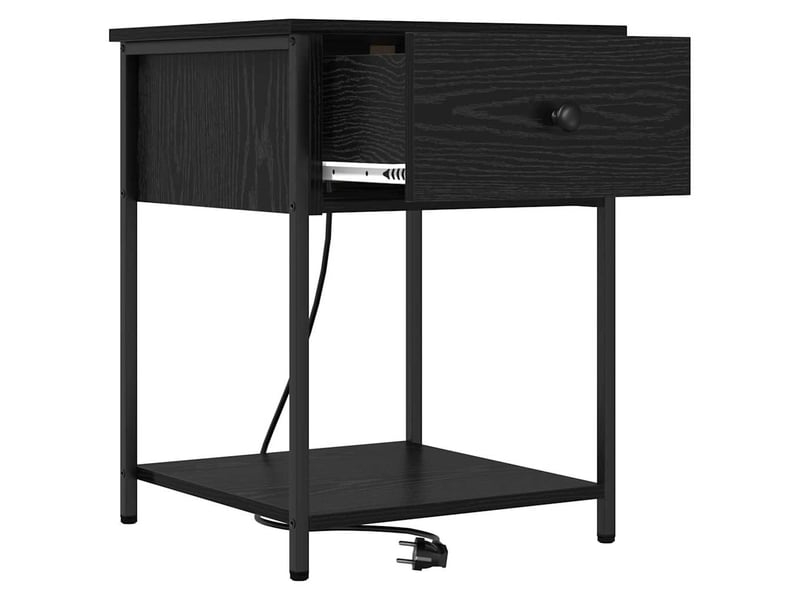  Table de chevet - cabinet de chevet - table de nuit 2 pièces chêne noir 42 x 41 x 56 cm  - Conforama E
