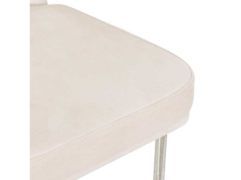  Lot de 6 chaises de salle à manger 42,5x53x82 cm – beige – velours et structure métallique chromée  - Conforama E