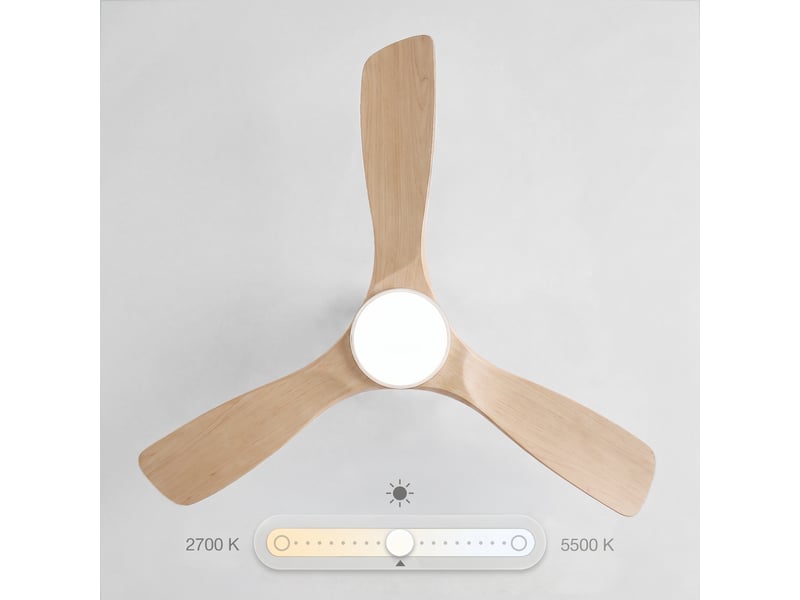  Sweiss flow22 - ventilateur de plafond avec led, 6 vitesses, bois clair  - Conforama B