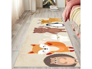 Tapis de jeu bébé tapis enfant chambre lavable antidérapant 80x160cm - renard