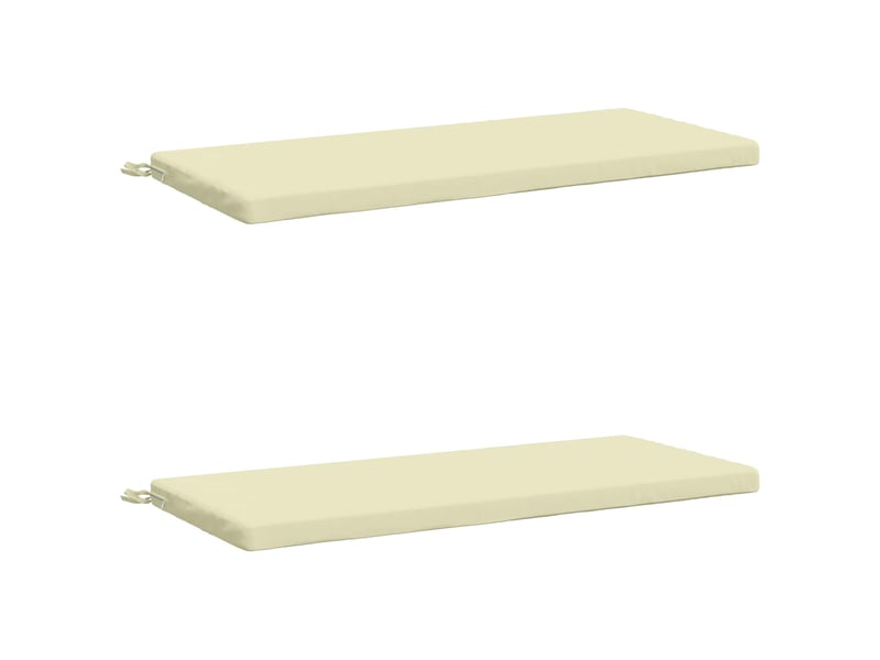  Lot de 2 coussins de banc, coussins d'assise soest 100 % polyester crème cf57188  - Conforama A