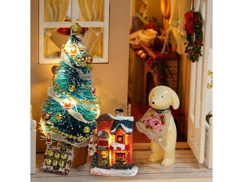  Lot de 6 miniatures village de noël lumineux – décoration intérieure, 4x6,5x9 cm  - Conforama D