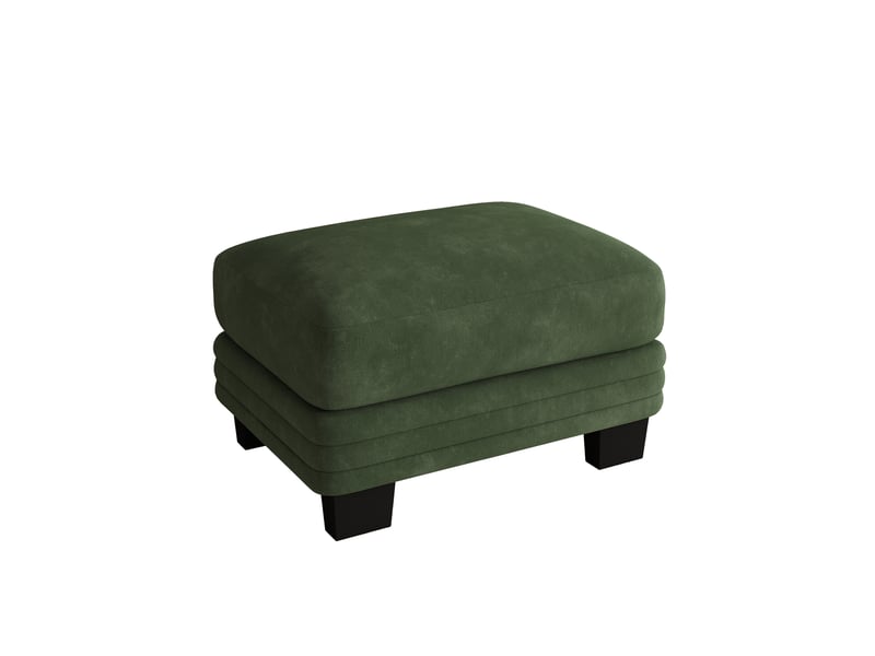 Pouf de salon - pouf audrey en tissu chenille vert, 77 x 55 x 48 cm, pour salon, tissu chenille de haute qualité : le canapé est - Conforama E