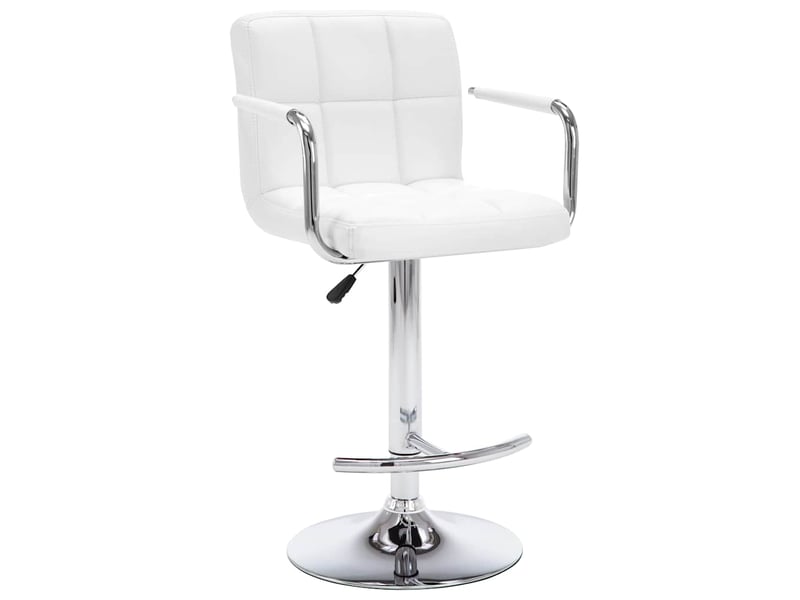  Lot de 2 tabouret de bar, chaise de bar blanc similicuir shl10110  - Conforama C