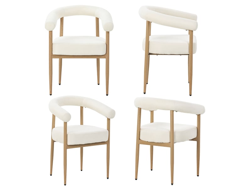  Chaise de salle à manger moderne, rembourrée, structure en métal, 4 pièces, confort pour cuisine et salon  - Conforama A