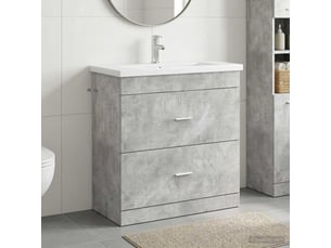 Ensemble de mobilier de salle de bain gris béton shl1572