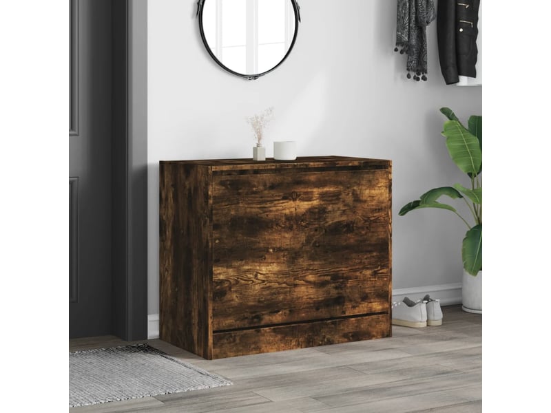  Meuble à chaussure | armoire à chaussures chêne fumé 80x42x69 cm bois d'ingénierie  - Conforama C