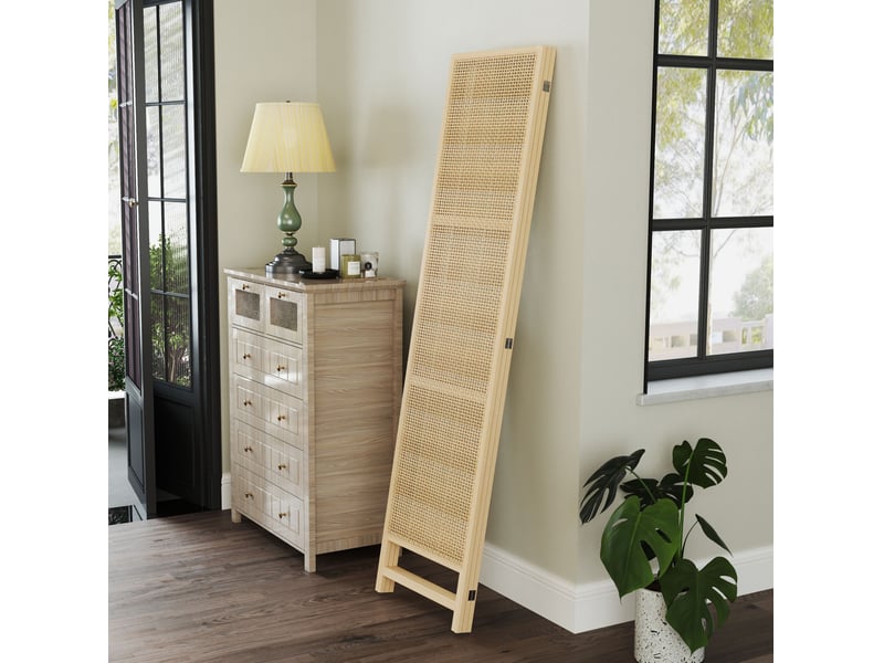 Paravent 3 panneaux pliable 135 x 180 cm naturel homvra - Conforama C