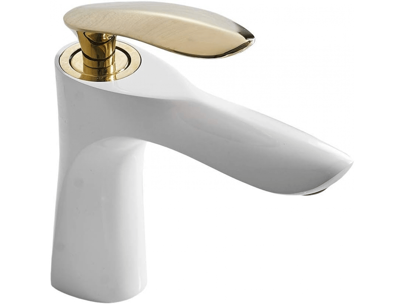 Robinet de salle de bain monocommande, mitigeur, réglable, eau chaude et froide, blanc - Conforama E