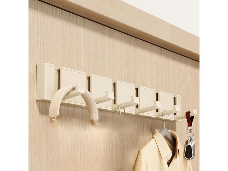  Porte-manteau mural rabattable, pratique, métal robuste patère porte manteau - 6 crochets rabattables blanc, beige XLH-ZLS-013709ZLS - Conforama A