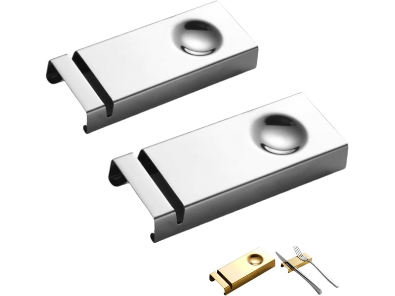  Support à couverts pour baguettes, cuillères, fourchettes et couteaux, en acier inoxydable 304, lot de 2, pour table à manger, hôtel ou restaurant  - Conforama A