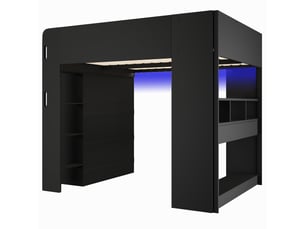 Lit mezzanine 140x200 cm <strong>OOIILLEE</strong> <strong></strong> coloris noir
