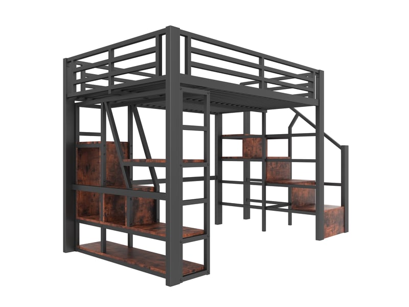  Lit superposé en mdf et métal noir 140x200 cm  - Conforama A