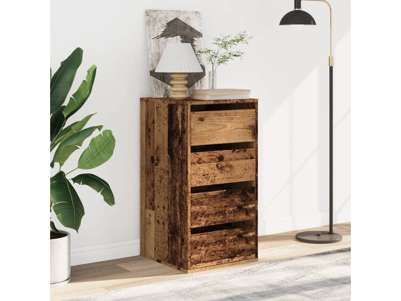  Commode chambre adulte, commode d'angle vieux bois 40x41x76 cm bois d'ingénierie  - Conforama C