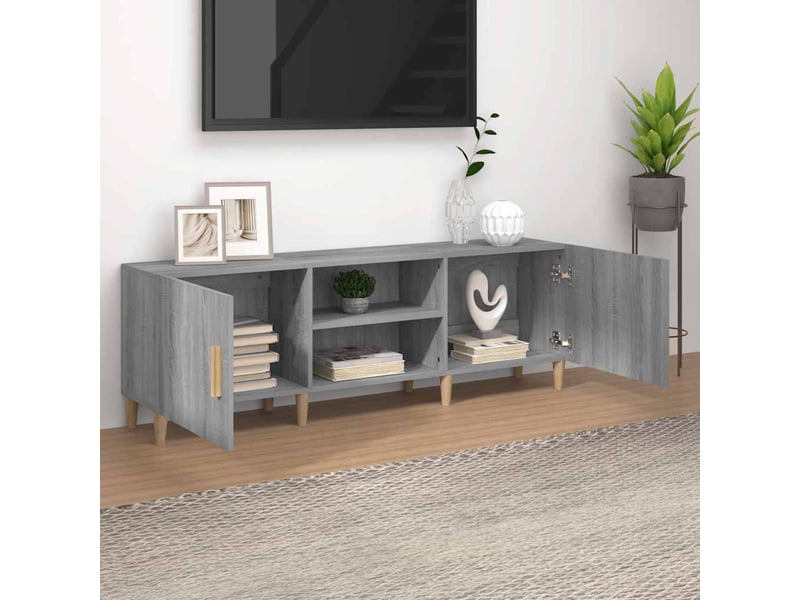  Meuble tv - banc tv - meuble de rangement sonoma gris 150x30x50 cm bois d'ingénierie  - Conforama C