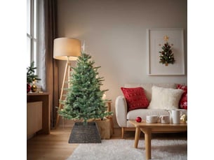 Collier de sapin de noël carré noir 60 x 60 x 28 cm