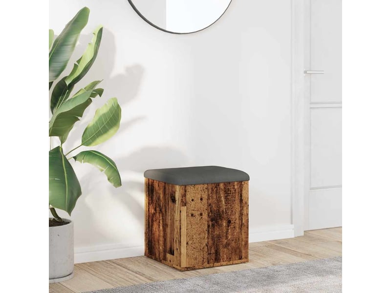  Banc chambre, banc de rangement vieux bois 42x42x45 cm bois d'ingénierie  - Conforama B