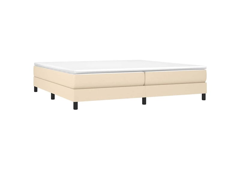  Lit double- lit adulte -  cadre de lit à lattes crème 200x200 cm tissu  - Conforama B