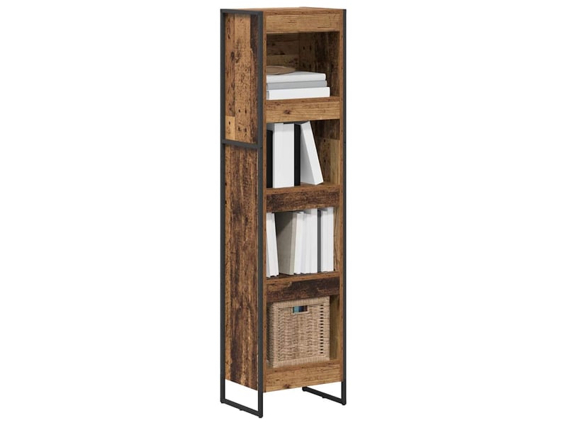  Bibliothèque, armoire à livres 40 x 30 x 155 cm bois d'ingénierie bois ancien  - Conforama C