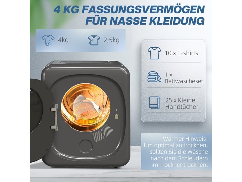 Sèche-linge à évacuation 4 kg 48x40x56 cm 6 programmes métal gris  - Conforama C