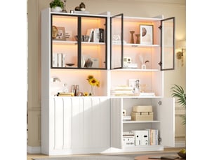 Vitrine coloris blanc 10 étagère(s) <strong>WISHDOR</strong> <strong></strong> - 160 cmx200 cm