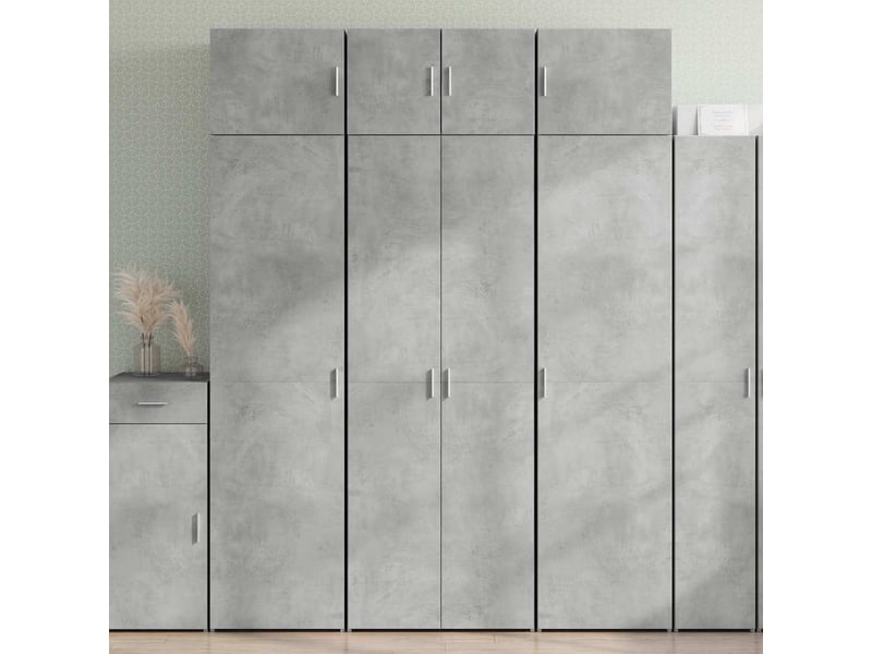  Buffet - armoire de rangement gris béton 70x42,5x225cm bois d'ingénierie  - Conforama B