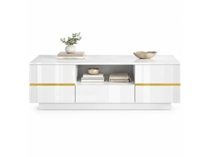 Table basse rectangulaire coloris blanc STILVORA  - 50 cmx100 cm