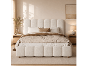 Lit coffre 140x190 cm <strong>MODENUIT </strong> <strong></strong> coloris blanc