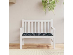 Coussin de banc de jardin, coussin d'assise carreaux noir 120x50x3cm tissu oxford cf52706