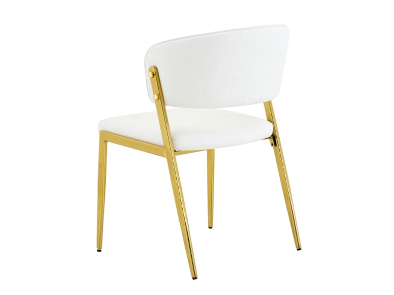 Ensemble de 2 chaises de salle à manger modernes rembourrées cadre métallique dossier ergonomique siège simili cuir - Conforama E