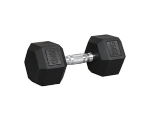 Haltère courte poids 20 kg - 1 pièce, haltère hexagonale entraînement musculaire & haltérophilie - métal caoutchouc noir