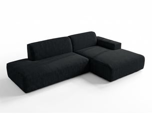 Canapé d'angle droit fixe <strong>AX LIVING </strong> <strong>Didim Duo</strong> 4 places Tissu gris