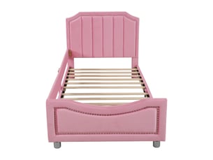 Lit simple 90x200 cm coloris rose