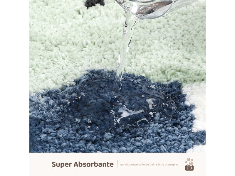  Tapis de salle de bain en forme de chat mignon, extra doux et absorbant, lavable en machine, tapis antidérapant pour baignoire,40x60cm  - Conforama D