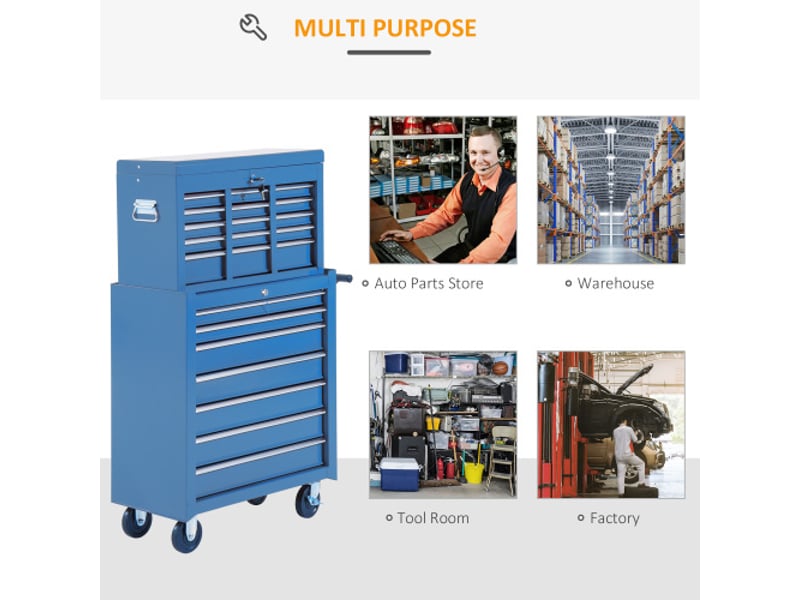  Servante d’atelier mobile en métal rouge, caisse à outils robuste pour atelier et garage  - Conforama B