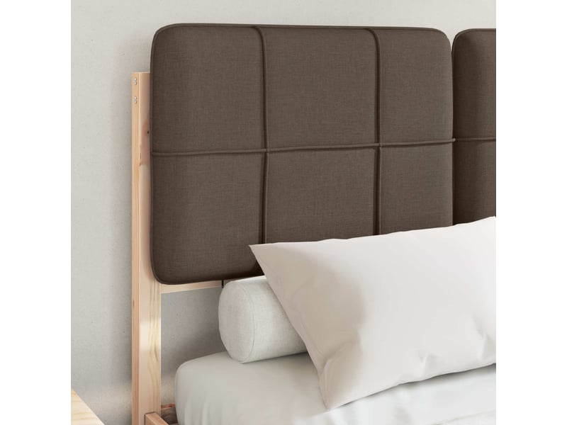 Lit double- lit adulte - cadre de lit avec tête de lit rembourrée taupe 120 x 190 cm - Conforama B