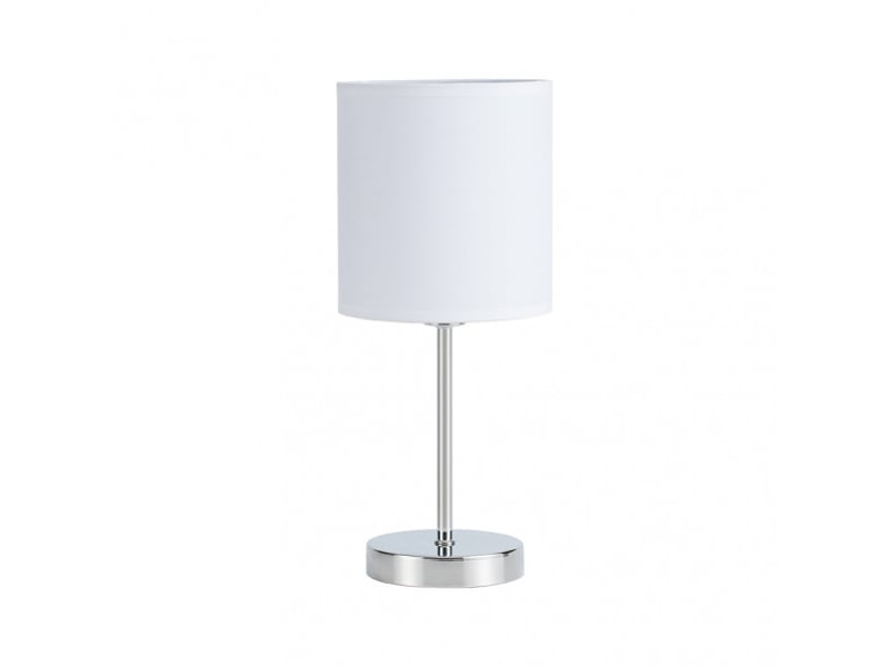 Lampe à poser fabrilamp chanza e14 coloris blanc chromé 37 x 16 x 16 cm 157671001 - Conforama A