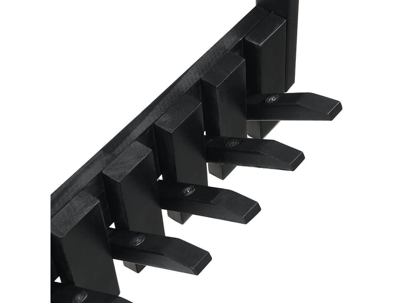 Home deluxe patère porte - 32 x 3,5 x 15 cm, noir | en hévéa | panneau à crochets, patère murale, crochets à vêtements  - Conforama E