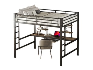 Lit mezzanine 140x200 cm <strong>HAVRYA</strong>  <strong></strong> coloris noir