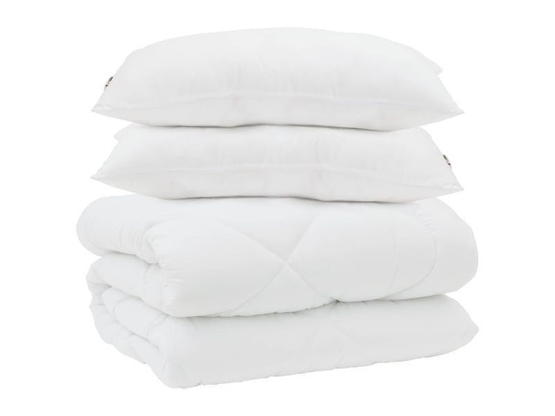  Duvet d'hiver avec oreiller 3 pcs - couette blanc microfibre  - Conforama A