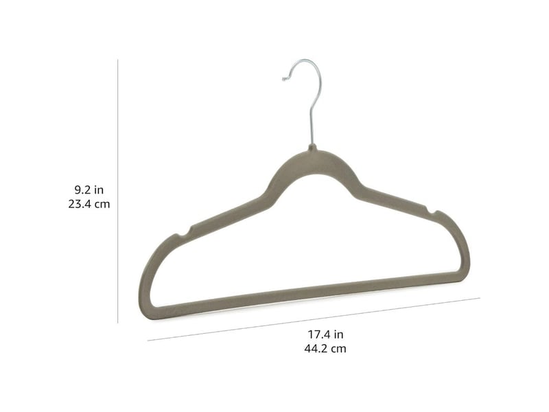  Lot de 50 cintres pour costumes antidérapants en velours, gris  - Conforama C