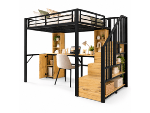 Lit mezzanine 90x200 cm   OMNIGLINT TRADING LTD coloris noir